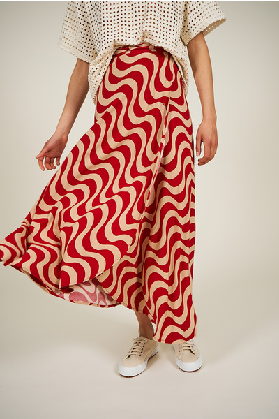 Printed wrap skirt
